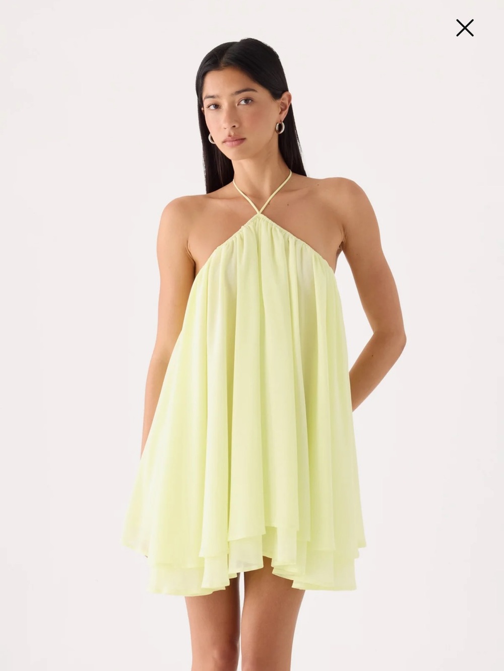 Peppermayo Alicelle Halter Mini Dress Yellow